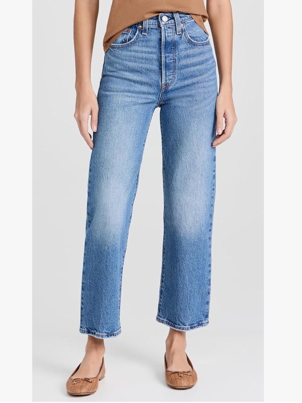 Levi's Women's Ribcage Straight Ankle Jeans - Light Blue Dance Around Denim 25